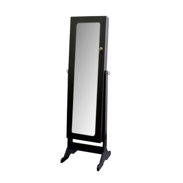 Gfancy Fixtures Universal Brown & Espresso Standing Mirror with Jewelry Storage GF3664734